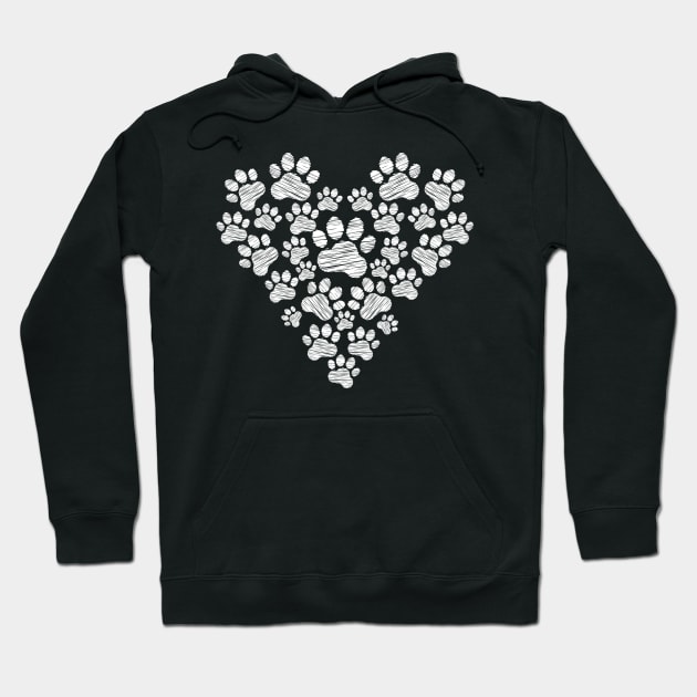 Cute Dog Paw Print Dog Lover Animal Care Hoodie by BUBLTEES